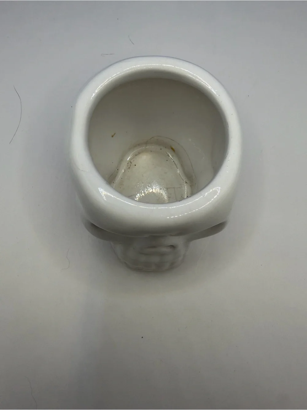 White Ceramic Skull Planter Cachepot Goth Halloween Succulent Pot